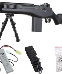 GoldenBall & DE Airsoft M14 Carbine RIS Fully Automatic Electric AEG Rifle w/Bipod (Battery & Charger Included)