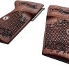 New! Grips Compatible with PPK/S, PP, New PPK/S .22 LR Praduak Wood, Flower Pattern Engraved, Thai Handmade