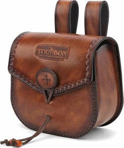 Tourbon Vintage Genuine Leather Waist Belt Shooting Ammo Bag Shotgun Shell Pouch (Brown)