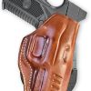 Premium Leather OWB Paddle Holster Open Top Fits FN 509 Tactical 9mm 4.5”, Right Hand Draw, Brown Color #1612#