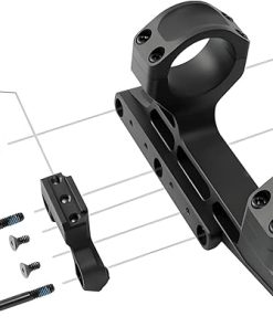 Tactical Fast LPVO Scopes Mount Base Adapter 2.05″ Height 30mm Tube with 45 Degree Offset Mount Plate for T1 RMR Footprint Optic Red Dot Reflex Sights，Fits for Standard 20mm Picatinny Rail Mounting 2