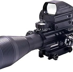 Rifle Scope Combo with Red Dot Sight, 4-12×50 Illuminated, 4 Reticle Patterns, Red Laser Sight, Weaponlight 2