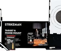 Strikeman Dry-Fire Laser Training System – Great for Target Shooting Practice with Shotguns & Rifles – Kit Includes Access to Updated App (No Subscription Needed), Cartridge, Target & Phone Holder