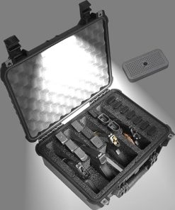 Case Club 4 Pistol and 16 Magazine Pre-Cut Heavy Duty Waterproof Case with Included Silica Gel Canister to Help Prevent Gun Rust (Upgraded Gen-2)