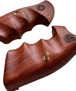 New! Grips Compatible with Smith & Wesson K/L Frame Round Butt Smooth Padauk Wood Open Back Style Handmade, Brown