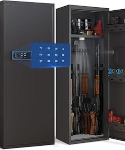 10-12 Gun Safe for Home Rifle and Pistols, Large Unassembled Gun Safes for Rifle and Shotgun, Shotgun Rifle Safe with Backlit Keypad & Mute Function, Removable Shelves & Adjustable Metal Box