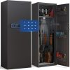 10-14 Rifle Gun Safe for Shotguns, Large Unassembled Gun Safe for Home Rifle and Pistols with Dual Alarm and Mute Mode, Long Gun Cabinet for Rifles with Touchscreen Pad, Removable Shelves