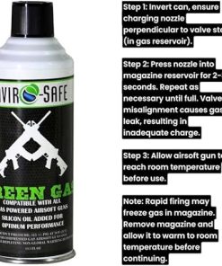 Green Gas for Airsoft BB, Pistol, Hand Gun, Rifle, 13.5 oz. Cans, 4 Pack, White, Green, Black 2