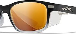 Wiley X Helix Captivate Polarized Sunglasses, Safety Glasses for Men and Women, UV Eye Protection for Shooting and Fishing Gloss Black to Crystal Gradient Frames, Bronze Mirror Tinted Lenses 2