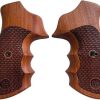 New! Grips Compatible with Ruger GP 100, Super Redhawk, Checker Carving Sharp End Hardwood, Handmade