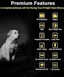 B1 Night Vision Binoculars with LCD, IR Digital Camera, Dual Recording – Spotting, Hunting, Tracking up to 300m, Black 2