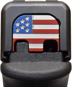 Milspin Slide Back Plate Compatible with Glock Gen 1-5 | American Flag | Veteran Made in USA I CNC Milled (Premium Tri Color, Models G17-G41, G45)