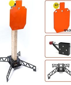 Steel Shooting Targets with Stand, AR500 Steel Hostage Reactive Shooting Target 3/8″ Thick with 2×4 Targets Stand 2