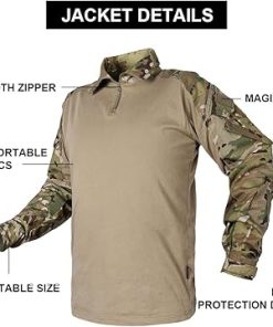 SINAIRSOFT Men’s Tactical Uniform,Airsoft Paintball Hunting Outdoor Pants Shirt with Elbow Pads,Combat Army BDU Suit 2