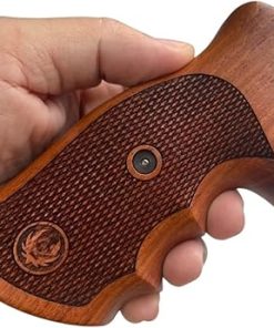 New! Grips Compatible with Ruger GP 100, Super Redhawk, Checker Carving Sharp End Hardwood, Handmade 2