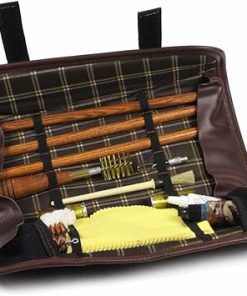 Sporting Leather Wood Rod Shotgun Cleaning Kit by INTELCASE – 34inch Barrel, Brown
