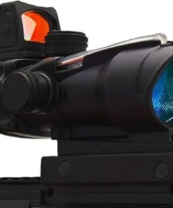 4×32 Scope Real Fiber Red Dot Scope, Shockproof, Waterproof, Fogproof, Hunting and Outdoor Sighting Device with Chevron Reticle(Triangle line,Green)
