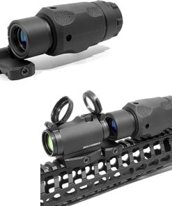 T2 Low Mount & Low Magnifier Rings Mount Combo，Side Flip Red Dot Magnifier Scope Mount Base Adapter，0.9″ Optic Centerline Hieght 30mm Rings Tube，90-180 Degrees Rotate，Fits For 20mm Rail，CNC Aluminium 2