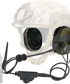 HEARFALCOM Tactical Headset Comta III Tactical Helmet ARC Rail Adapter Noise Canceling Pickup Shooting Headset & V2 ptt