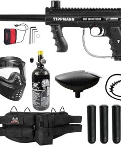 Maddog Tippmann 98 Custom Basic Silver Paintball Gun Marker Starter Package – Black