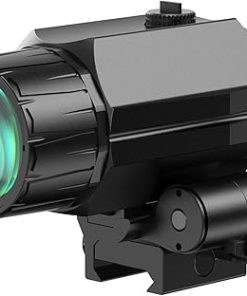 Feyachi M38 5X Red Dot Magnifier with Flip to Side Mount Rifle Scope, Focus Adjustment, Windage & Elevation Adjustable