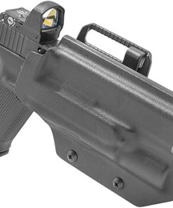 GRITR OWB Kydex Right Hand Gun Holster Compatible with Glock 17 – Fits Surefire X300, Compatible with Safariland QLS/G-Code RTI Attachments, Optic Cut, Adjustable Belt Loops & Open Bottom