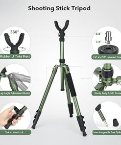 Shooting Tripod Hunting Rest V Yoke Shooting Sticks with 360° Rotate Height Adjustable 7″- 69″ Aluminum Portable Shooting Stick Tripod for Hunting, Shooting, and Outdoors 2
