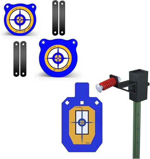 Atflbox 1/2 inch Thick AR500 Steel Target with T-Post Target Hanger and Rubber Strap Mounting Kit