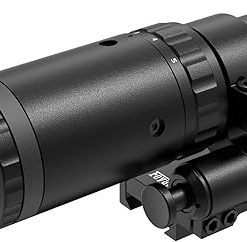 Feyachi Red Dot Magnifier 1.5X – 5X Magnification with Focus Adjustment and Flip to Left/Right Side Mount, Color Black