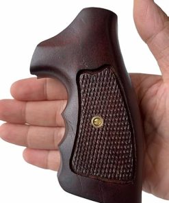 BMPL Hardwood Grips Compatible Replacement for Rossi, Small Frame Square Butt Revolver Grips Checkered Handmade Handcraft Handgun #R003