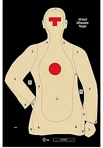 Official NRA B-21E Target, 21 Yard Target, Shooting Paper Targets, 22.5″ x 35″, Police Silhouette, Bulk Targets