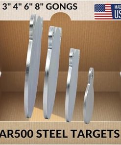AR500 Steel Targets for Shooting 9mm Targets Pistol Targets Handgun Targets – 1/4 inch AR500 Steel Laser Cut Zinc Plated Certified A Steel Gong Targets – 9mm Steel Targets – Steel Pistol Targets
