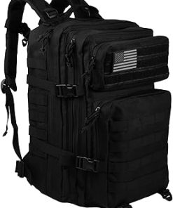 40L Tactical Backpack for men | 7 Compartments | Padded Comfort | Military Backpack | Heavy-Duty Nylon | Versatile Use | Outdoor Survival, Camping, Gym, Travel, Black