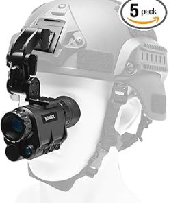 BINOCK NVG30 Helmet Night Vision Monoculars, PVS-14 Long Range Infrared Digital Goggles with 4 Color Modes 1-4X Magnification, Day&Night Use NVG WiFi for Camping Surveillance