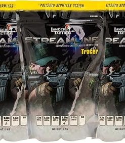 Lancer Tactical 0.20g-0.30g Streamline Competition Grade Tracer Airsoft BBS (Color: Green) X3