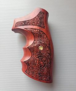 BMPL Hardwood Luxurious K/L Frame Square Butt Revolver Handgun Grips Finger Groove Checkered Handcraft Handmade 2