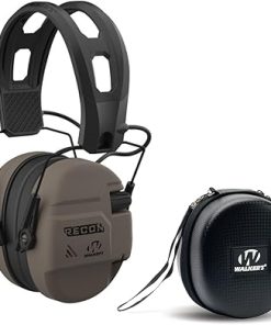 Walker’s Recon Low-Profile Digital Electronic Muff with SAC Technology and NRR 26 (Flat Dark Earth) Bundle Hearing Protection Case (2 Items)