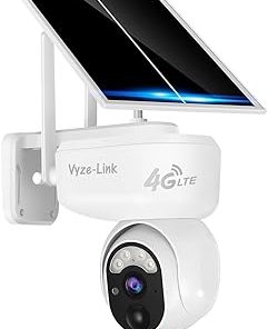 Vyze-Link Solar 4G Wildlife Cameras with Night Vision Motion Activated Waterproof, Cellular Trail Camera with Sim Card, Critter Camera for Backyard, IP66, 360°Rotation