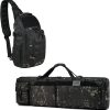 DBTAC Tactical Double Rifle Bag + Tactical Large Shoulder Bag with Sling (Black Camo)