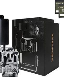 Spartan GoLive2 4G LTE Trail Camera, Live Stream,Anti-Theft GPS,On-Demand Image&Video Capture,Real-time Updates,Built-in Lithium Battery,Blackout,Areus Camo + 32GB SD Cards (2PK) (Verizon)