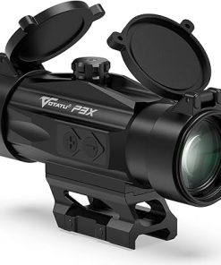 Votatu P3X Prism Scope Shake Awake 3X Magnification Prism Sight with Etched Reticle and Red & Green Illumination, Compact Rifle Scope
