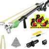 Indoor Gun Rack, Wall Mount Gun Rifle Rack with J-Hooks, Gun Holder Upto 120lbs, Adjustable Width for Storage Rifles, Handguns, Compound Bow and Gear 3