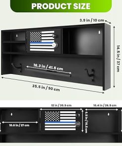 Alloy Steel Police Gear Rack, Wall-Mountable with Keypad Lock – Duty Gear Rack Police with Free Flag – for Police Stations, Fire Departments & Tactical Gear Wall Mount Needs 2