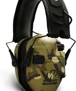 Walkers Razor Slim Electronic Hearing Protection Muff with Noise Reduction (Multicam Camo Tan) Bundle with Safety Glasses Case, and Protection Glasses (3 Items) 2