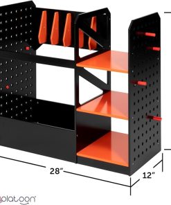 Play Platoon Storage Rack for Nerf Gun Storage & Nerf Accessories, Sturdy Wood Construction, Dart Holder & 6 Toy Gun Holder for Wall with Pegboard Wall Organizer – Includes 20 Pegs 2