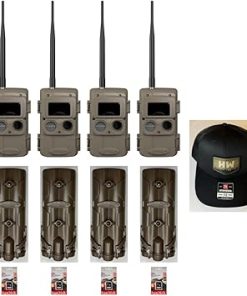 Cuddeback 4 Long Range IR Cameras L Series 4 Battery Power Banks New Model 4 16GB SD Cards 1 Hunters Warehouse Hat New