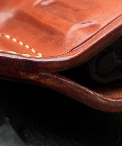 Premium Leather OWB Paddle Holster with Open Top Fits S&W CSX 9mm Micro Compact 3.1” Barrel, Right Hand Draw, Brown Color #1620# 2