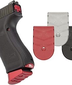 NDZ Performance Magazine Base Plate Finger Extension for Glock 17 19 22 23 24 31 Gen 1-5 9mm .40 .357 SIG, Weighted Aluminum with Aspis Cut Design, Accessories – Choose Color & Pack Size