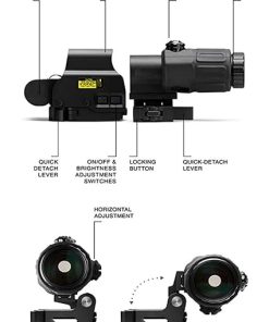 558 Red Dot Holographic Sight Scope and G33 Magnifying Glass,Red Dot Holographic Reflex Sight and Magnifier Combo.(Black). (11) 2
