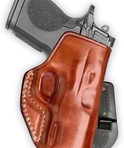 Premium Leather OWB Paddle Holster with Open Top Fits S&W CSX 9mm Micro Compact 3.1” Barrel, Right Hand Draw, Brown Color #1620#